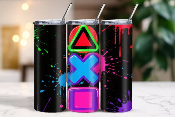 Abstract Gaming Controller Art Tumbler Wrap