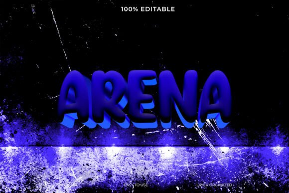 Arena 3D Text Effect Blue Grunge Gaming: Your Visual Edge for Esports and Game Branding