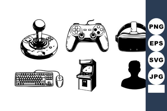 Classic and Modern Gaming Controllers Ke: A Versatile Vector Set for Creators and Professionals