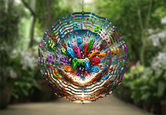 Colorful Gaming Controllers Wind Spinner Design