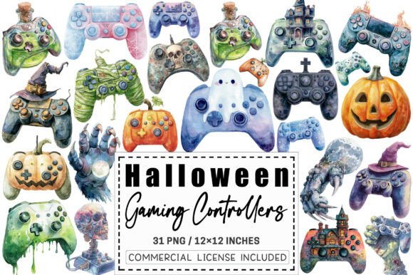 Designing with Halloween Gaming Controllers Clipart for Digital Crafts and Sublimation Projects