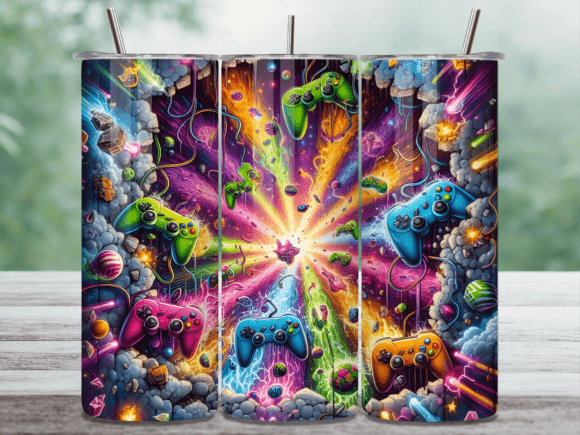 Explosion of Colors Gaming Tumbler Wrap