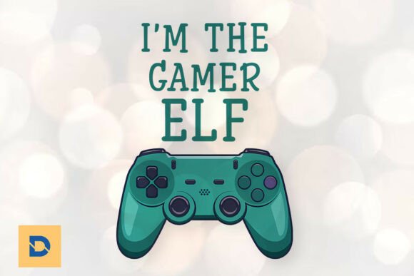Gamer Elf Holiday Gaming Xmas PNG for Crafters