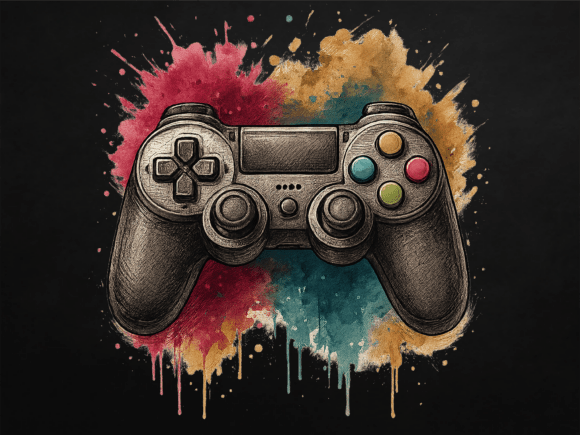 Gaming Controller Clipart Retro PNG: Versatile Design Assets for Creators and Small Business Owners