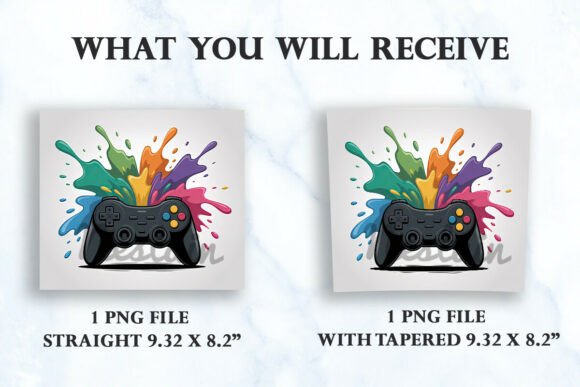 Gaming Paint Splatter 20oz Tumbler Wrap Guide