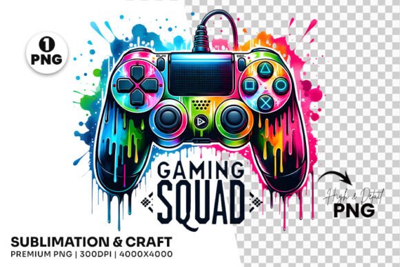 Gaming Squad Clipart Sublimation PNG: Design Gear That Brings Your Crew Together