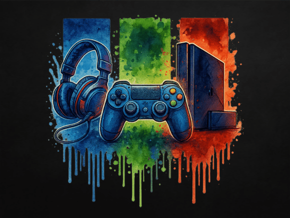 Gaming Sublimation Design Brushstroke: Elevate Your Products with Sofiamastery's Premium PNG Art