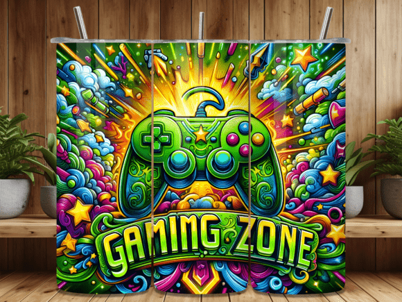 Gaming Zone Green Controller Tumbler PNG: More Than Just a Design File