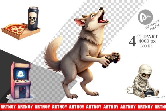 Monster Gaming Night Clipart Pack