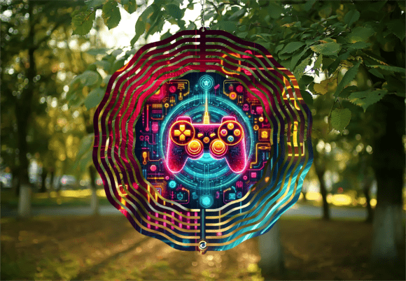 Neon Gaming Controller Wind Spinner: When Digital Design Meets Real-World Decor