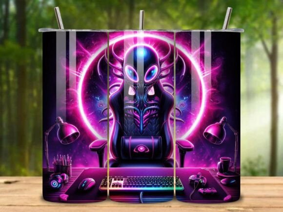 Neon Gaming Gear 20oz Tumbler Wrap V.1 – A Versatile Design for Custom Tumblers