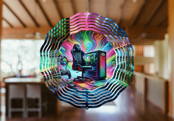 Neon Gaming Setup Wind Spinner Design – A Strategic Tool for Visual Branding and Space Curation