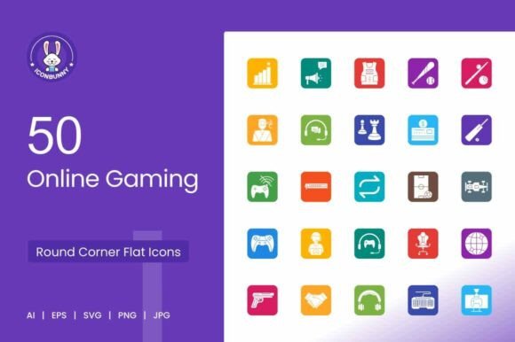Online Gaming Filled Round Corner Icons: Strategic Design Assets for Modern Communication