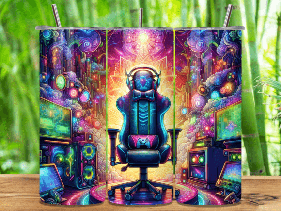 Psychedelic Gaming Zone Tumbler Wrap: Merging Nostalgia with Modern Sublimation Design