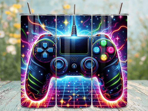 Retro Neon Gaming Controller Tumbler: A Creative Way to Customize Drinkware for Gamers
