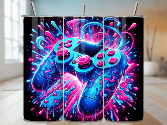 Splatter Gaming Controller Tumbler Wrap: Level Up Your Sublimation Projects