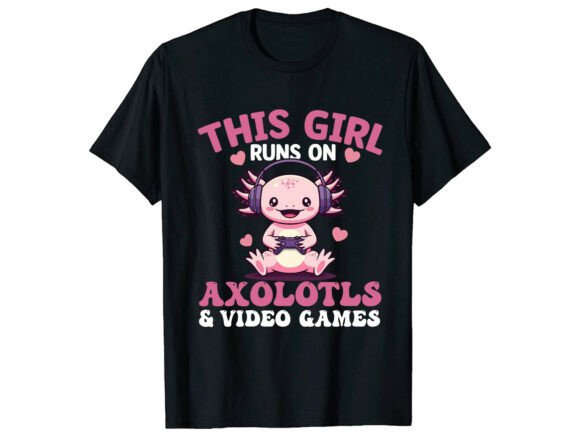 This Girl Loves Gaming Axolotl T-Shirt