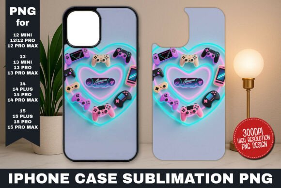 Vaporwave RGB Heart Gaming iPhone Templates