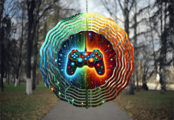 Vibrant Gaming Wind Spinner Sublimation Design for Creators