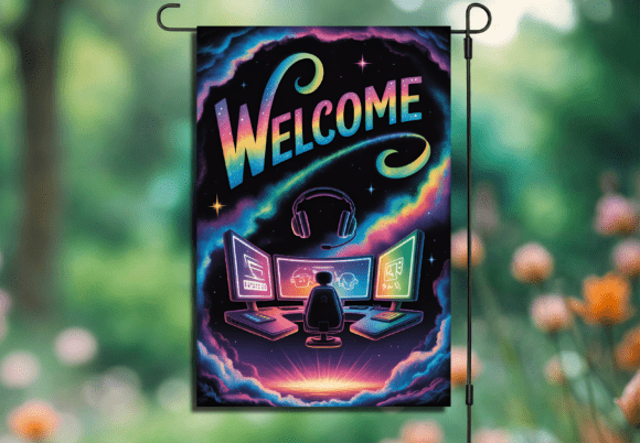Welcome Gaming Setup Cloud Garden Flag: A Fresh Take on Outdoor Personalization